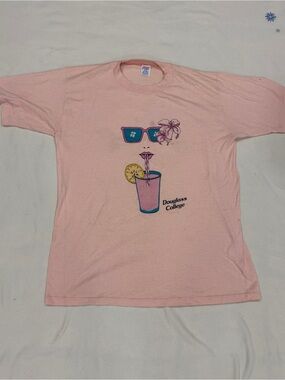 VTG Douglas College Rutgers Women’s T-shirt SIZE XL 46 Jerzees USA - Read!